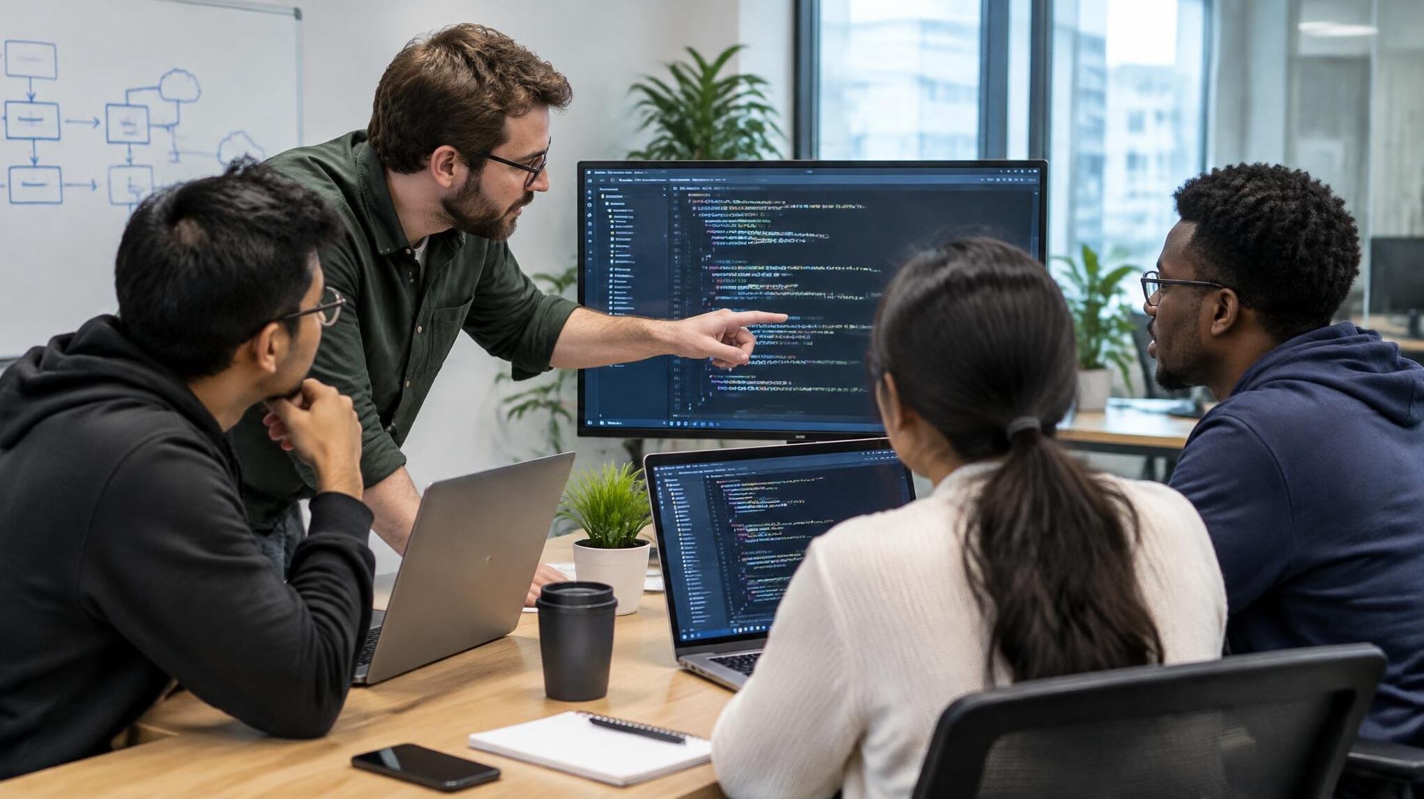 team meeting in office